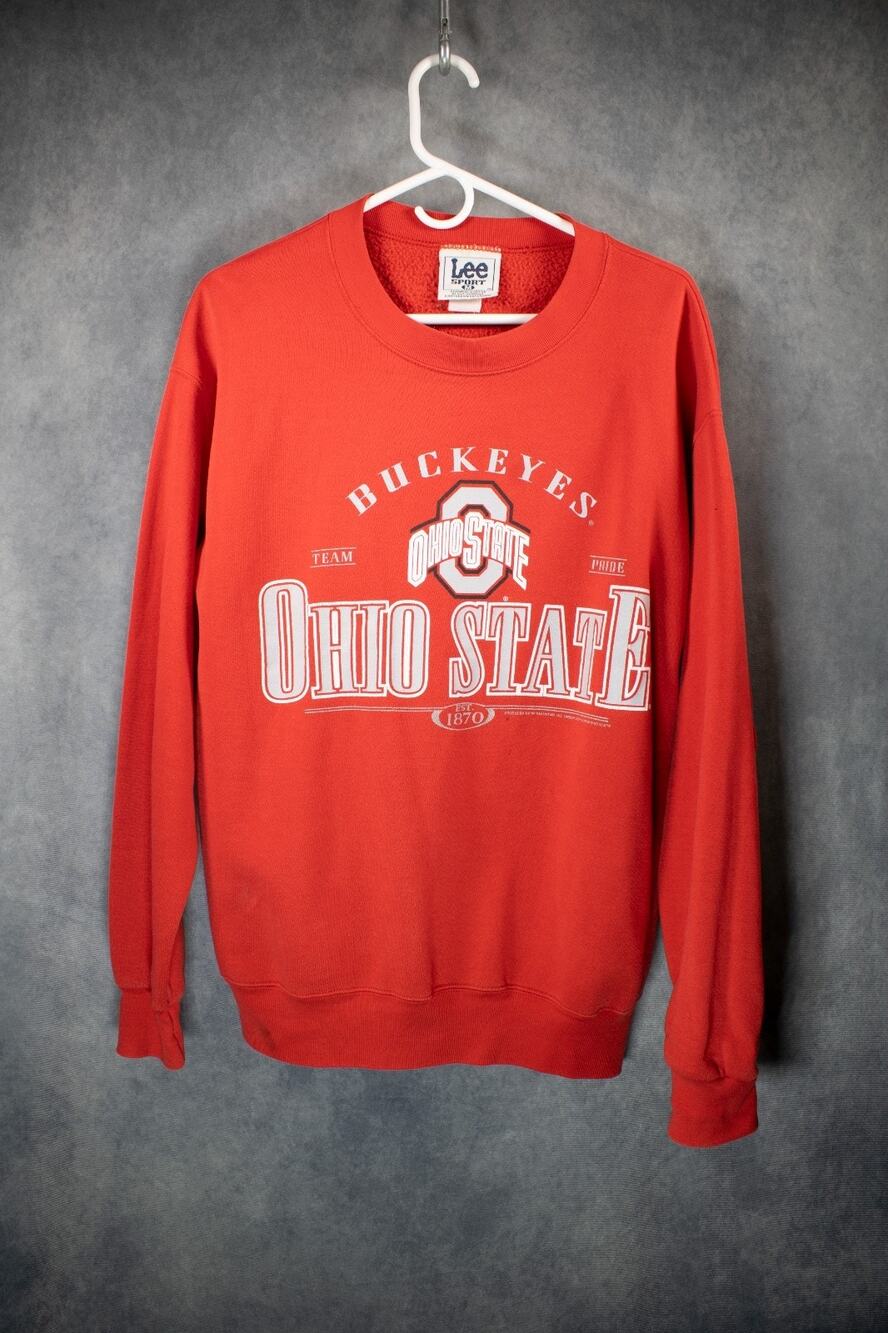 Vintage 90s Lee Sport Ohio State Buckeyes Crewneck Sweatshirt Red Medium M